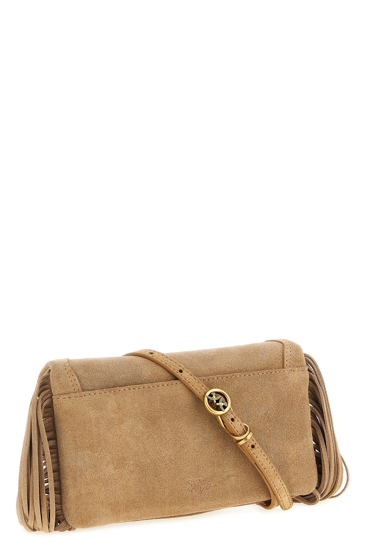love click soft horizontal mini suede clutch bag