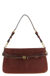 belt medium shoulder bag in suede fabric
