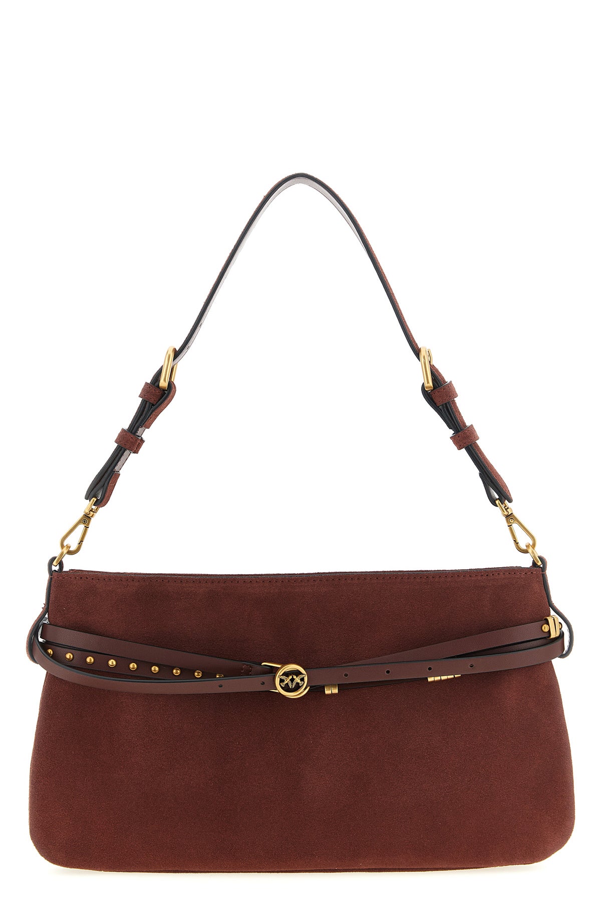 belt medium shoulder bag in suede fabric