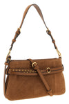 small suede shoulder bag belt mini