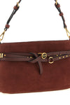 small suede shoulder bag belt mini