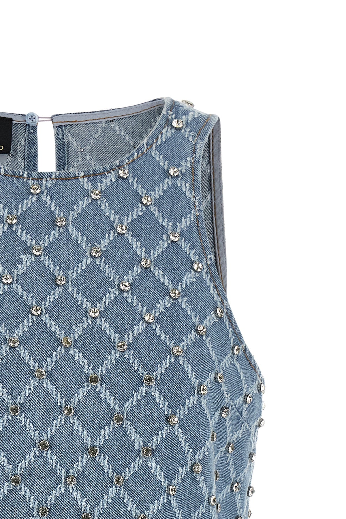 amorino cotton denim mini dress