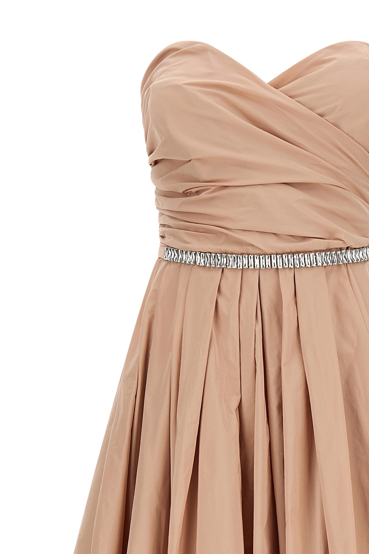 long dattero dress in light and shiny taffeta