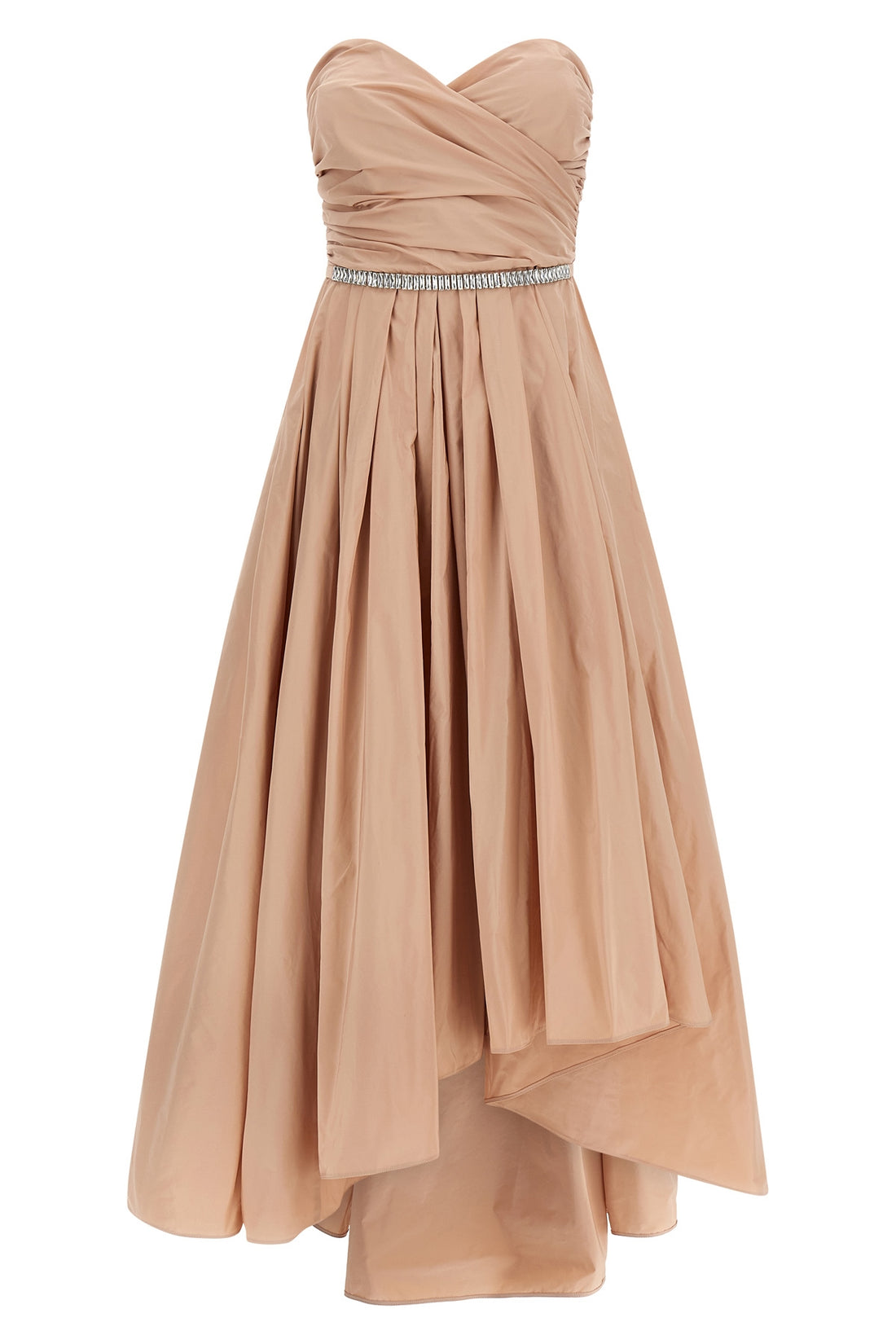 PINKO 40 long dattero dress in light and shiny taffeta