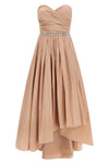 long dattero dress in light and shiny taffeta