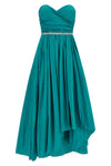 long dattero dress in light and shiny taffeta