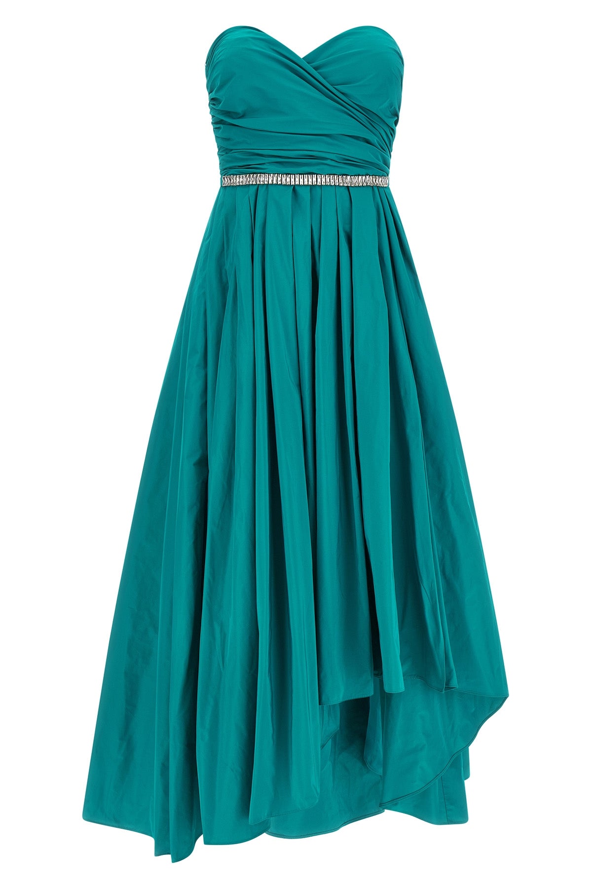 long dattero dress in light and shiny taffeta