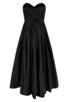long dattero dress in light and shiny taffeta