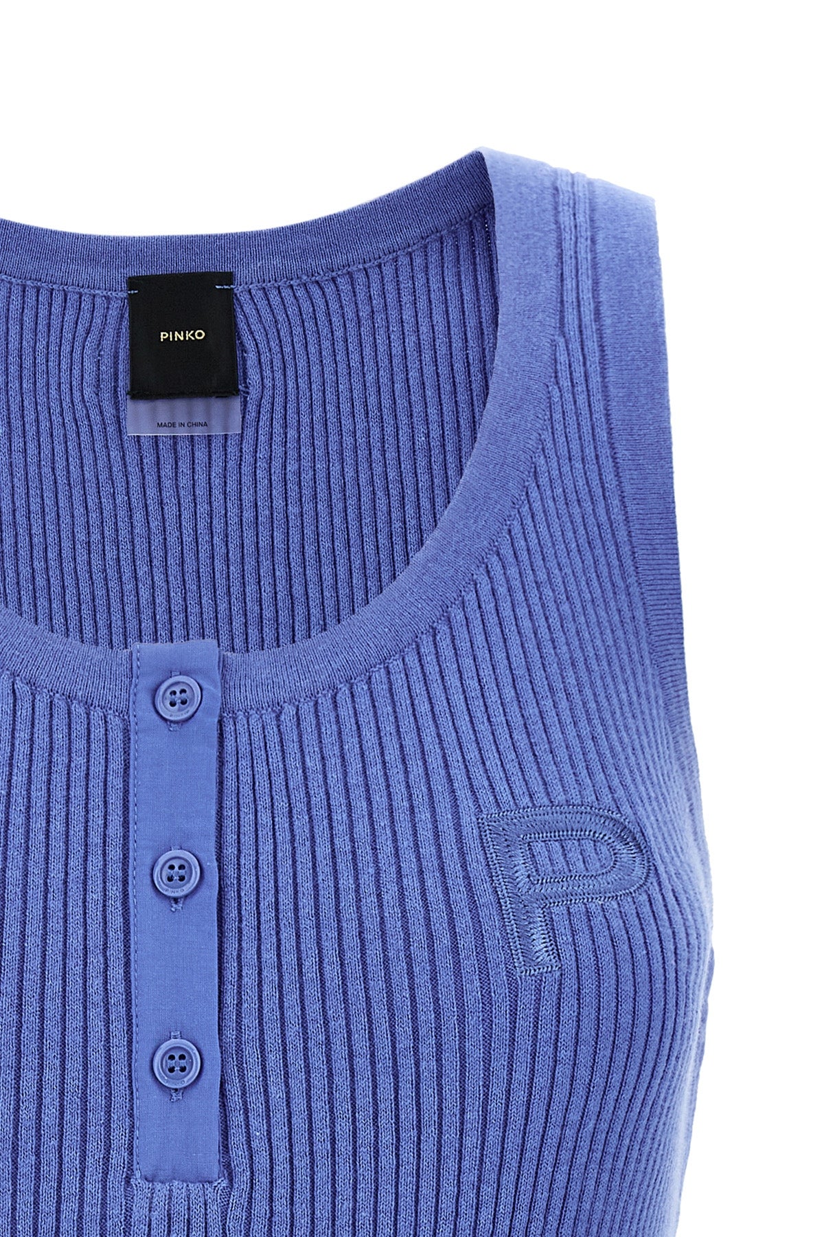 sisma tank top in ribbed stretch cotton and cashmere blend