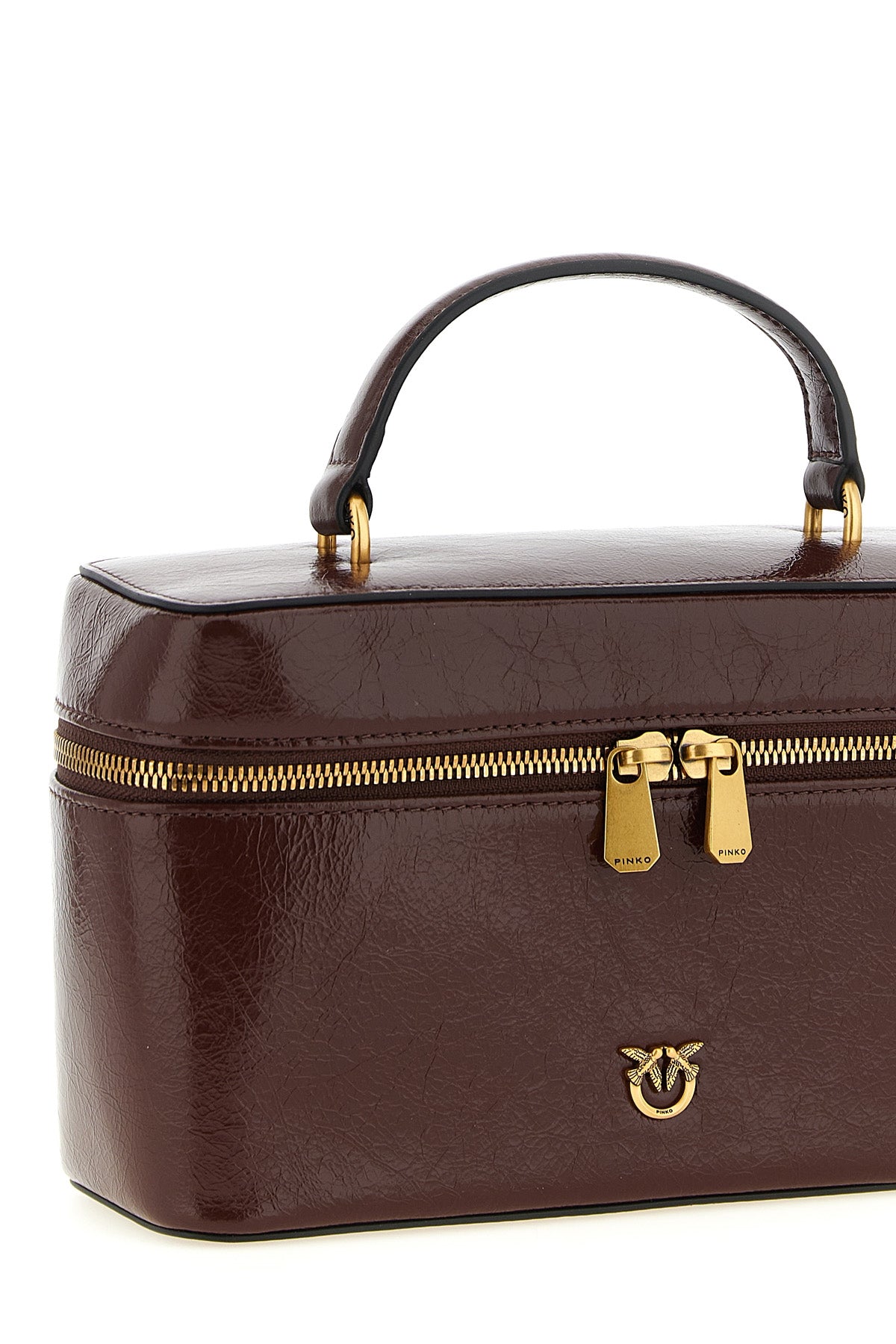 the pinko handbag stands out for a structured vanity case silhouette
