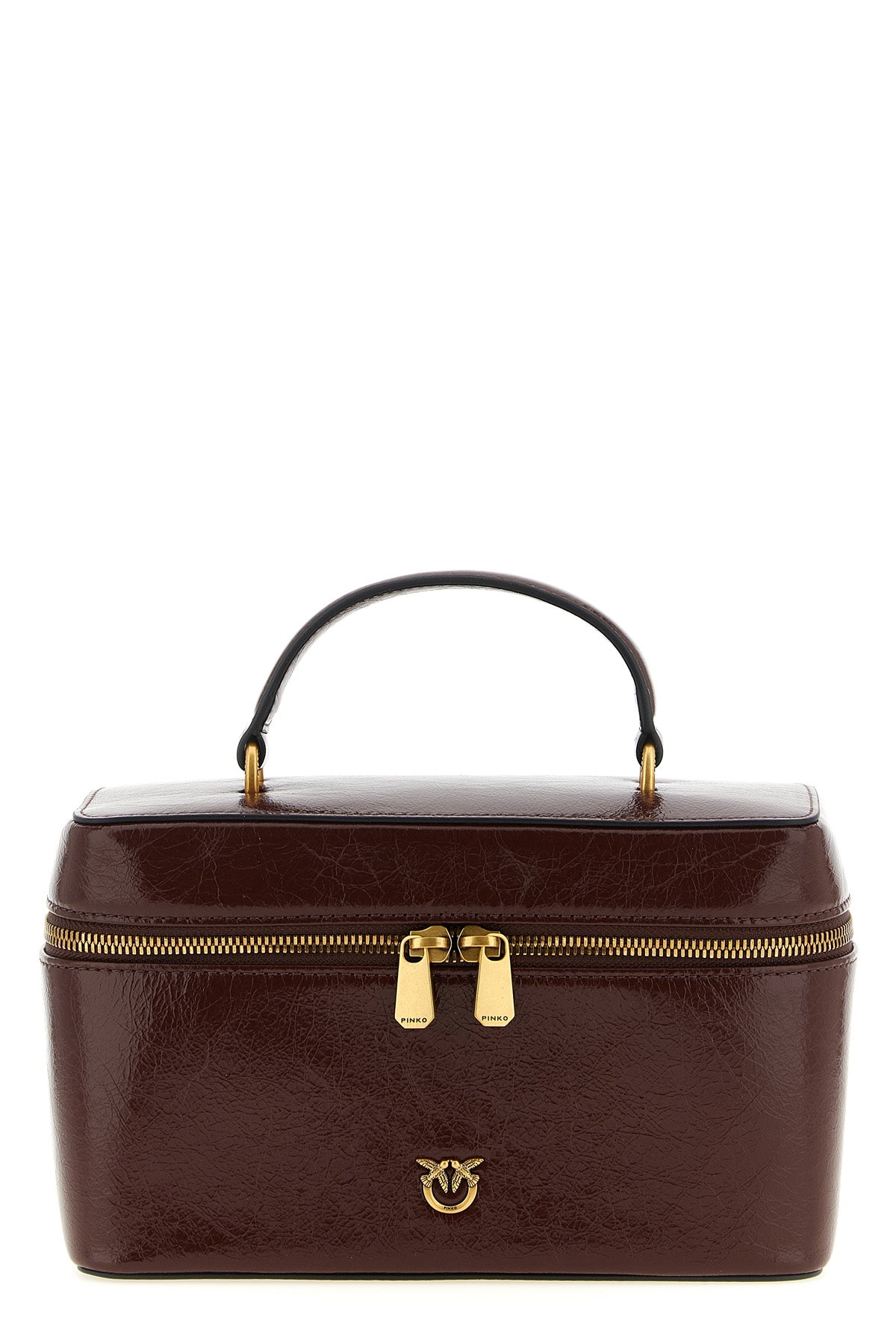 the pinko handbag stands out for a structured vanity case silhouette