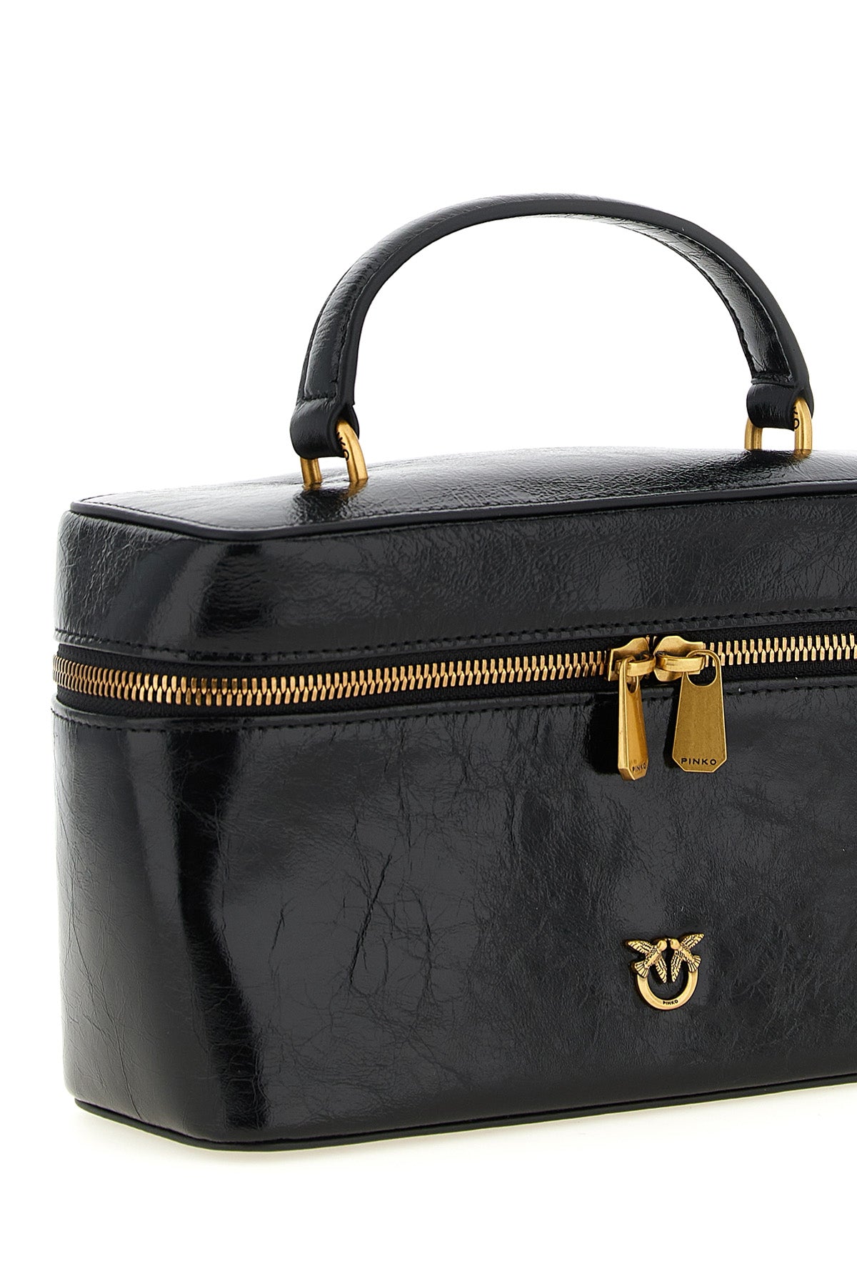 the pinko handbag stands out for a structured vanity case silhouette