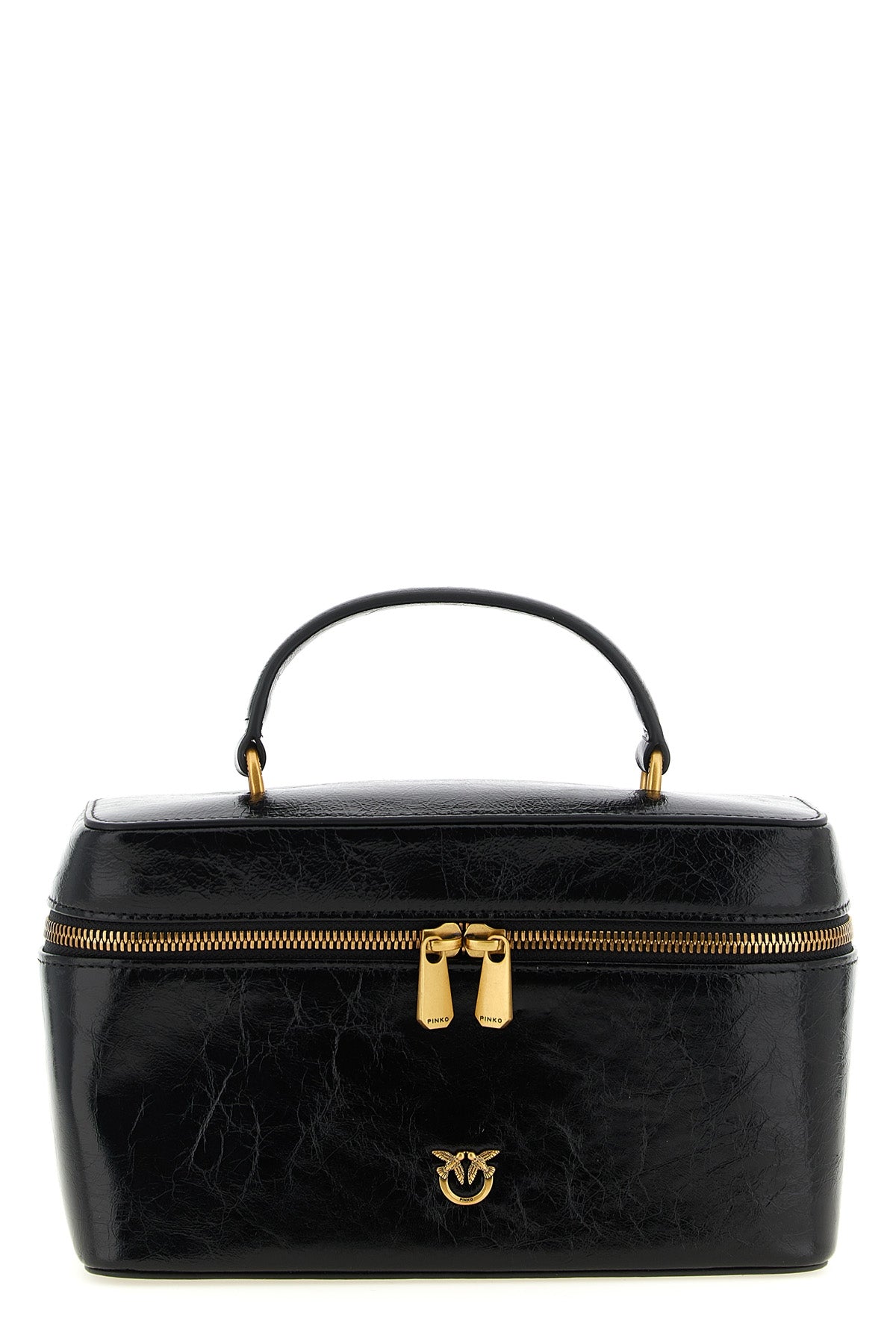 the pinko handbag stands out for a structured vanity case silhouette