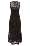 long bufera dress in crochet viscose