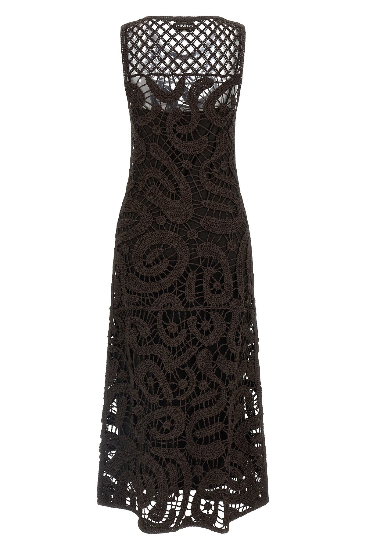 long bufera dress in crochet viscose