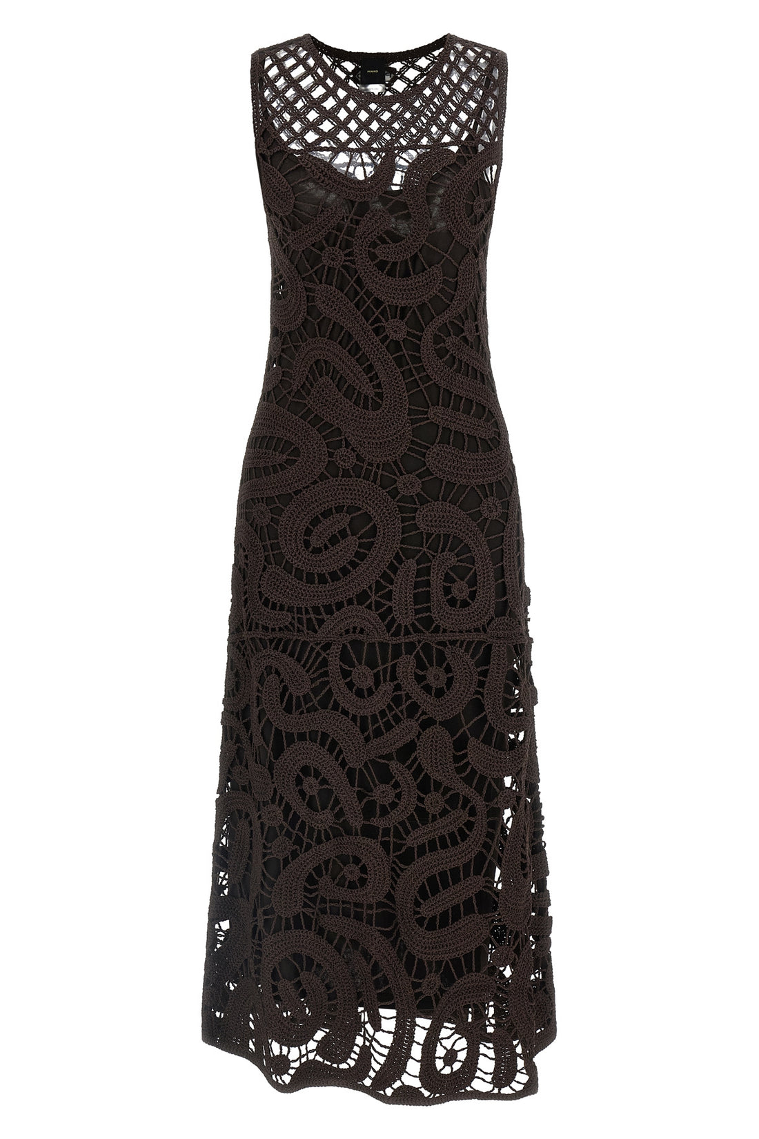 PINKO XS long bufera dress in crochet viscose