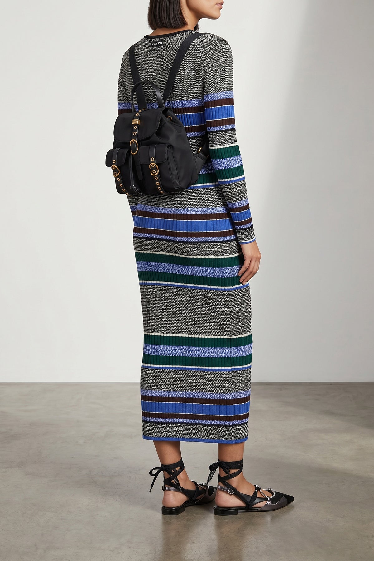 long bruma dress in ribbed viscose knit