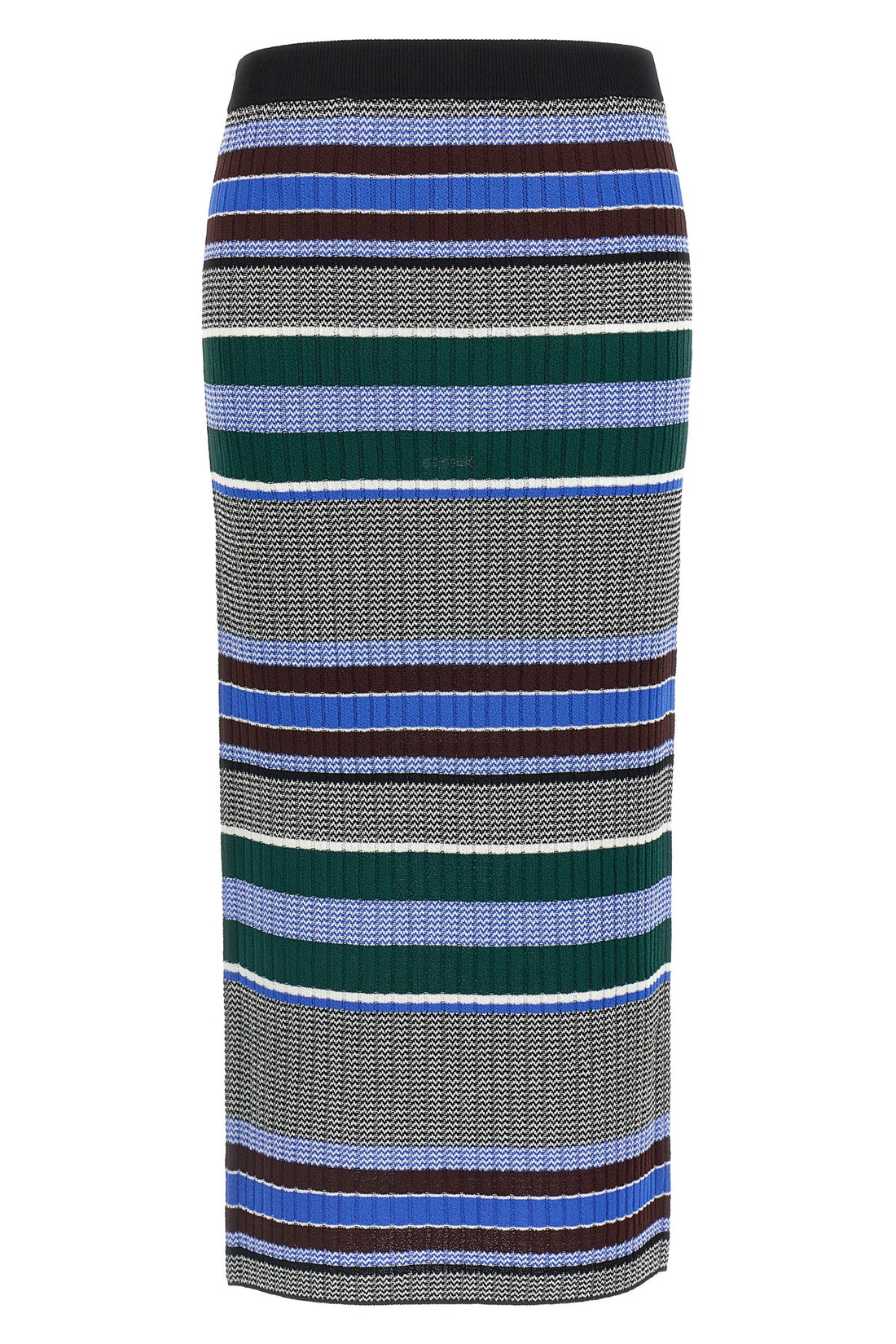 PINKO XS terra midi skirt in ribbed stretch viscose knit