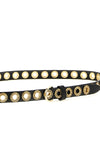 leather-effect fabric belt