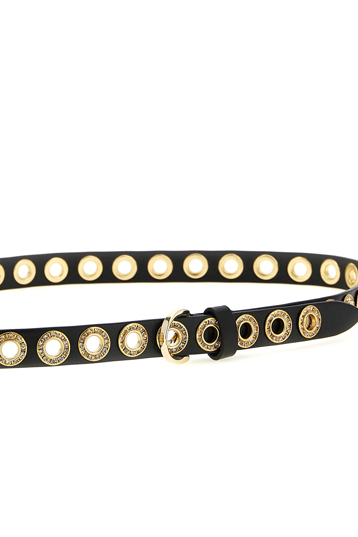 leather-effect fabric belt