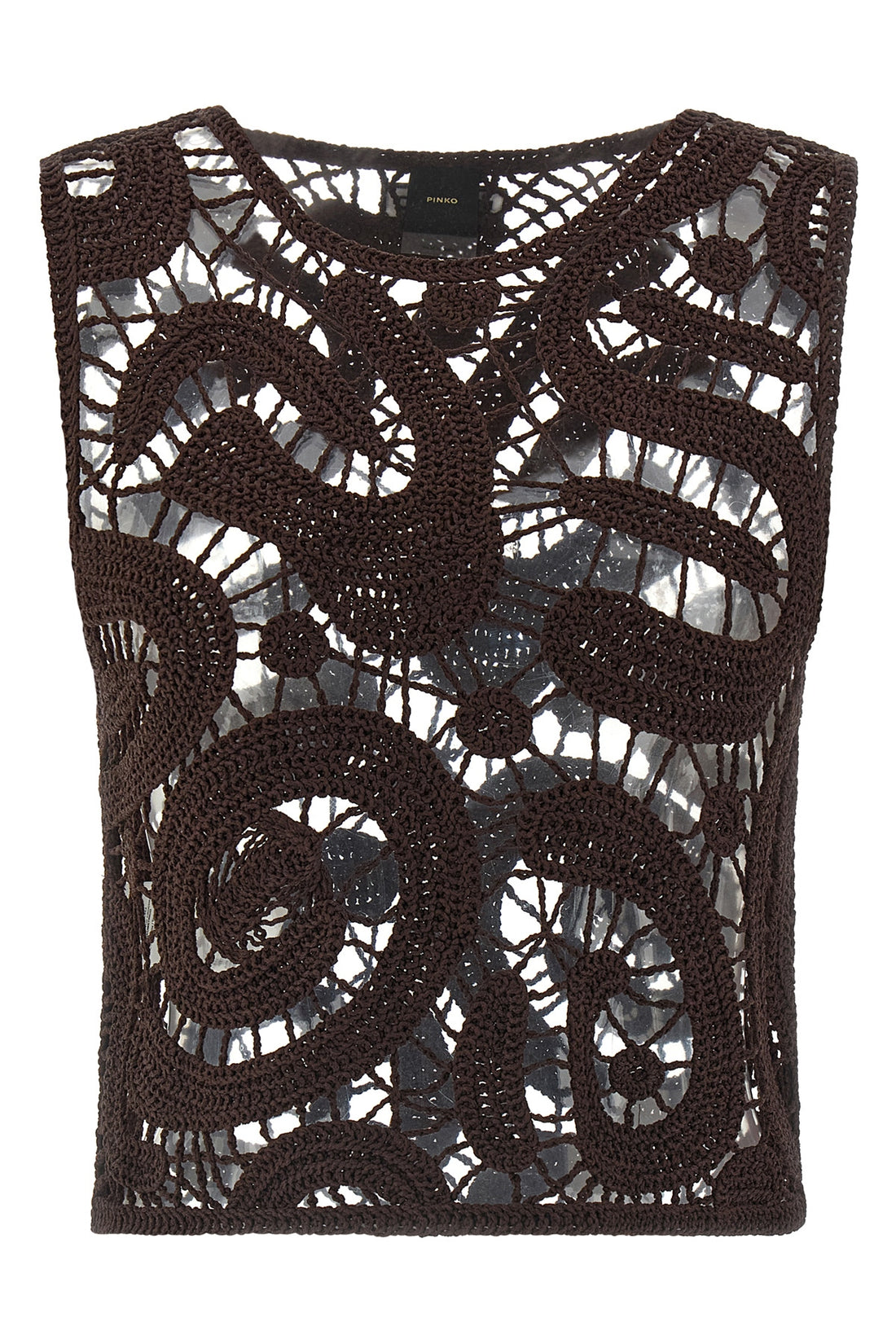 PINKO XS eruzione crochet viscose top