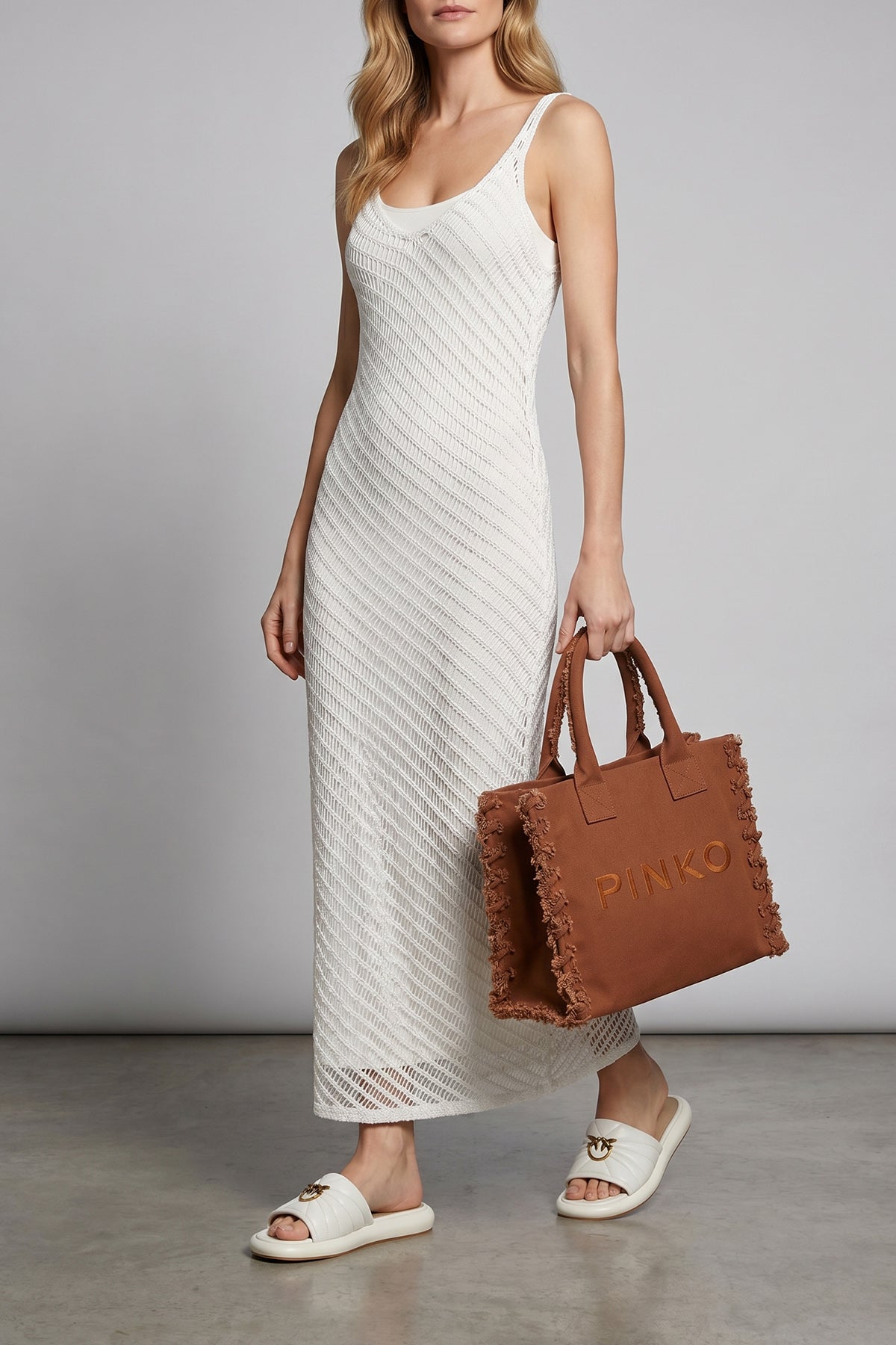 long miraggio mesh viscose blend dress