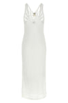 long miraggio mesh viscose blend dress