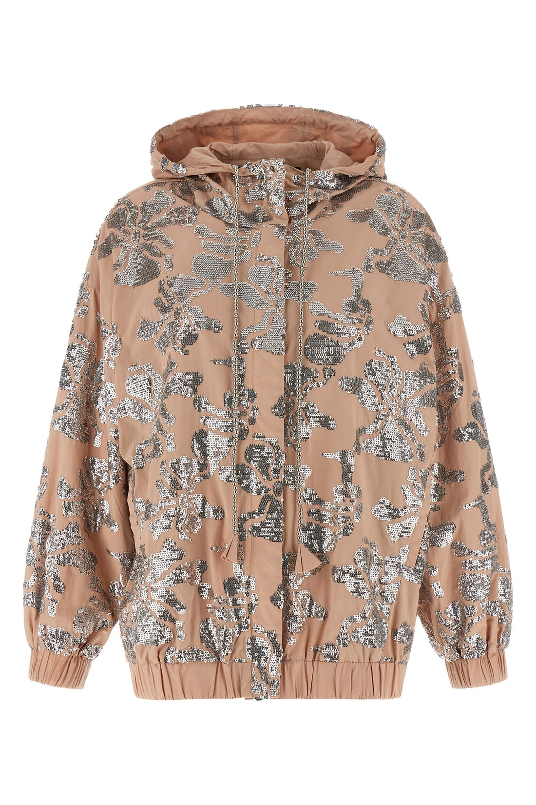 PINKO 38 maracuja cotton poplin bomber jacket
