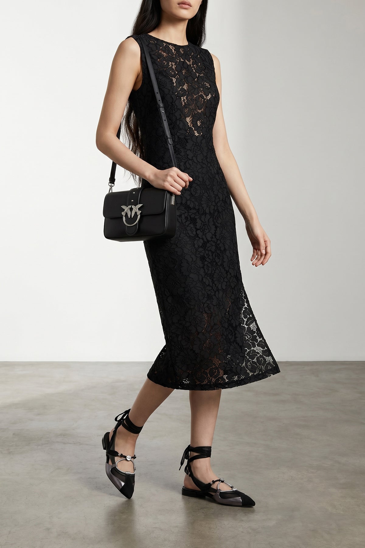 drupa lace midi dress doubled