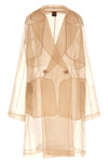 cocco double-breasted trench coat in semi-transparent silk organza