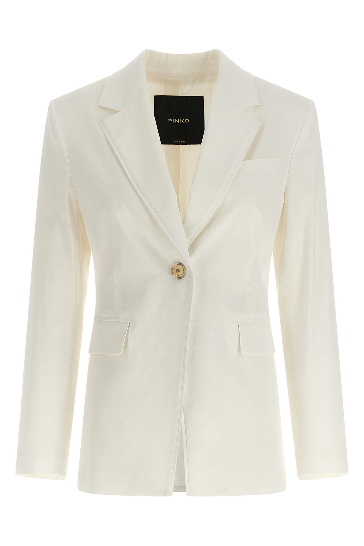 effie single-breasted stretch linen blazer