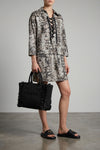 beach large shopping bag in woven raffia-effect fabric