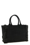 beach large shopping bag in woven raffia-effect fabric