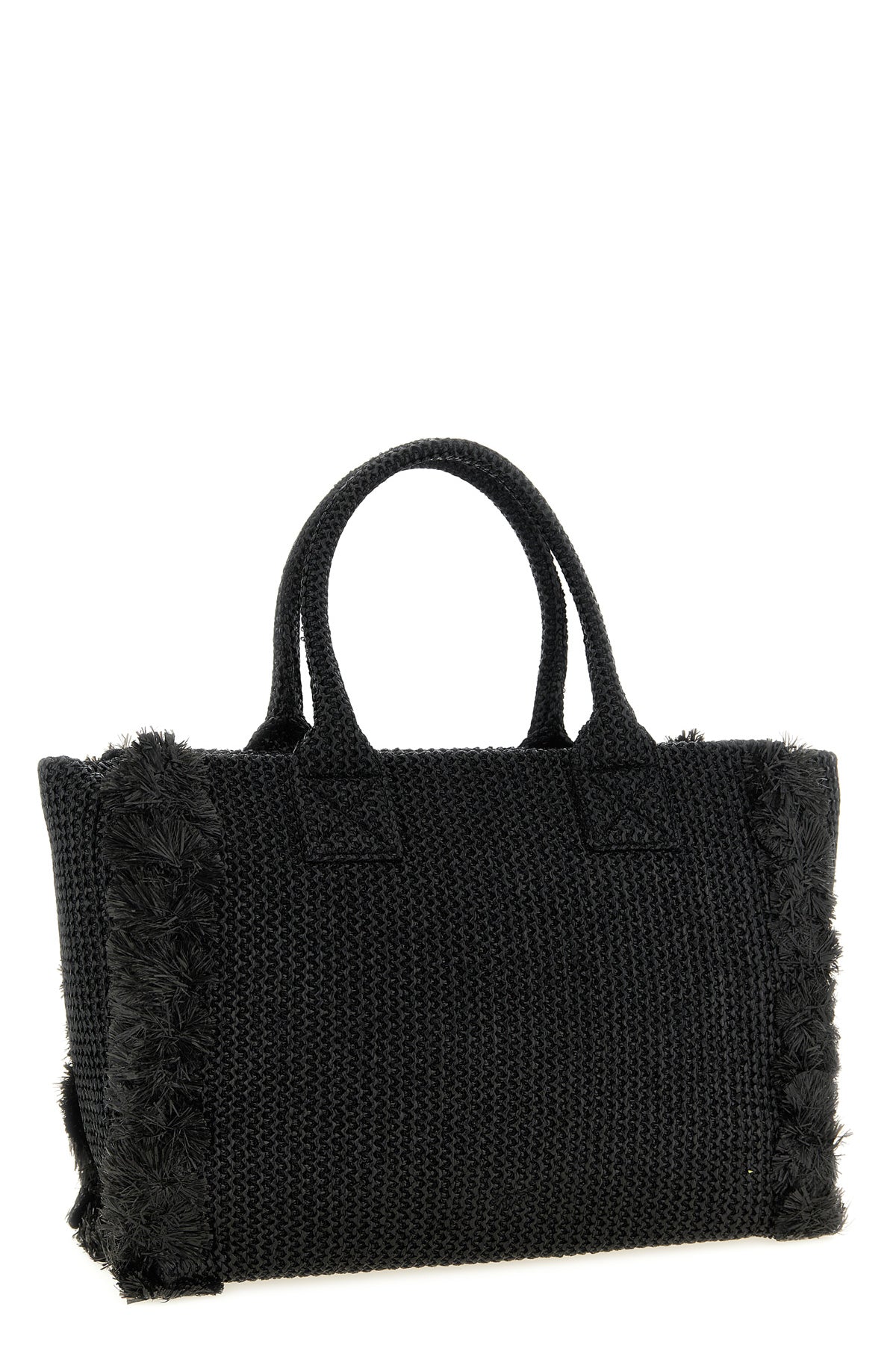 beach large shopping bag in woven raffia-effect fabric