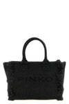 beach large shopping bag in woven raffia-effect fabric