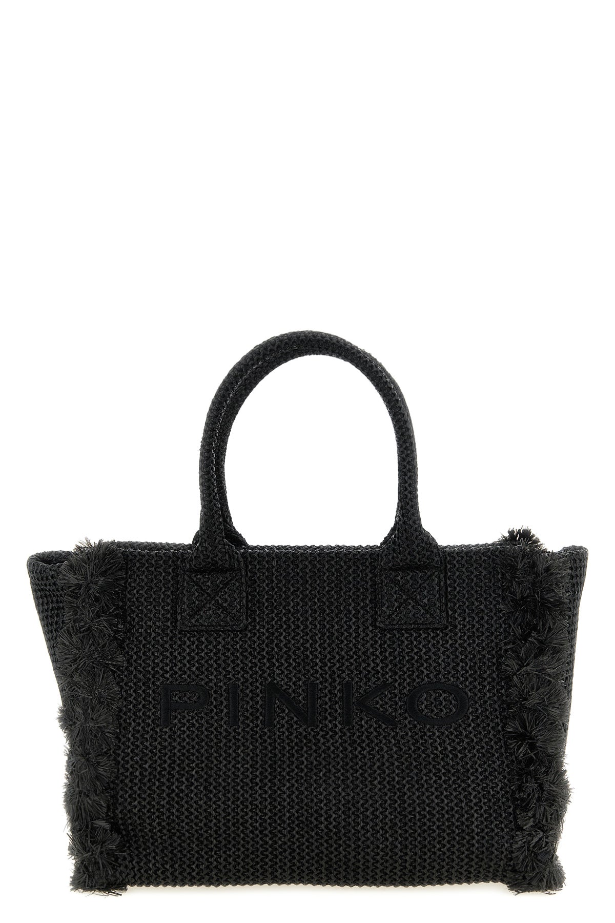 beach large shopping bag in woven raffia-effect fabric