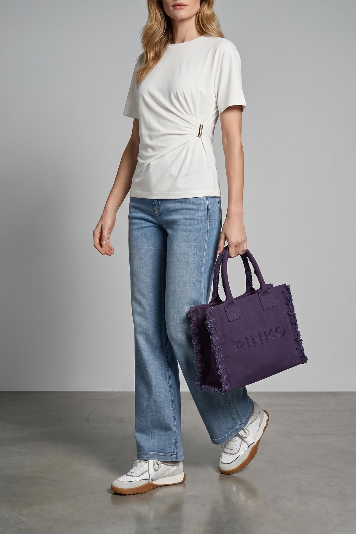 medium beach shopping bag in cotton canvas