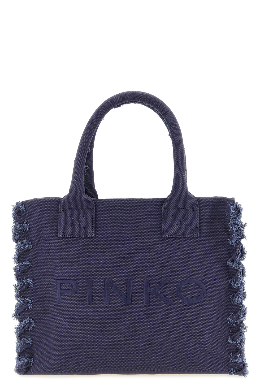 PINKO OS medium beach shopping bag in cotton canvas
