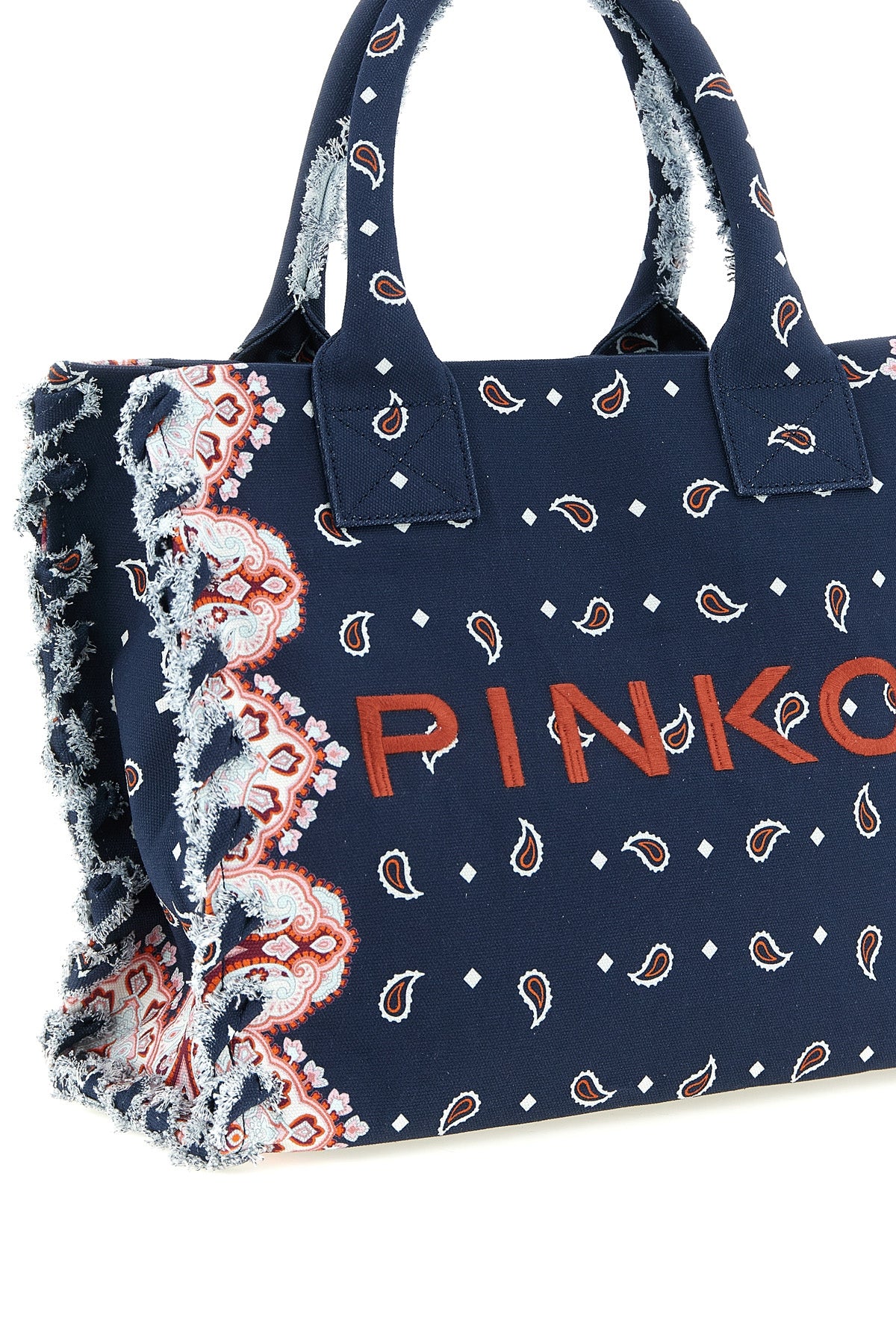 all-over bandana beach print cotton canvas shopping bag