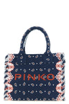 all-over bandana beach print cotton canvas shopping bag