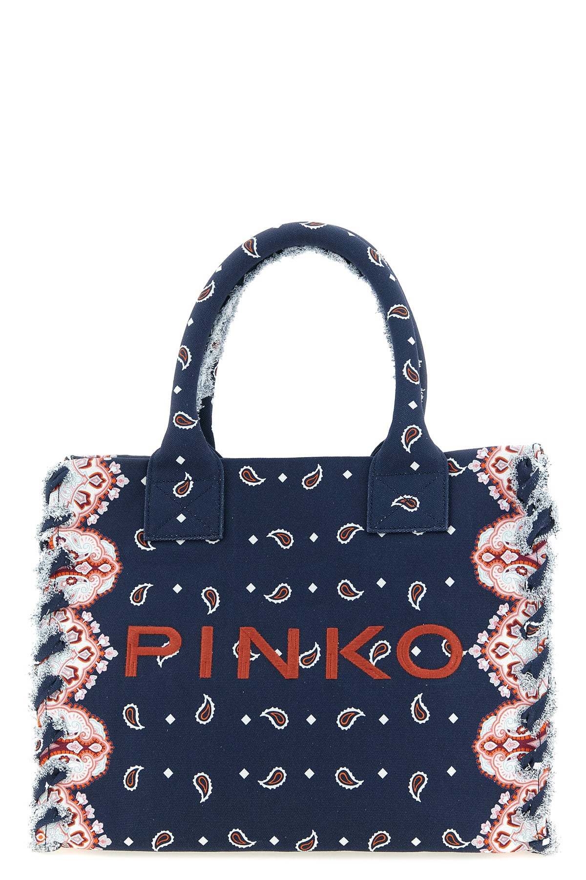 all-over bandana beach print cotton canvas shopping bag
