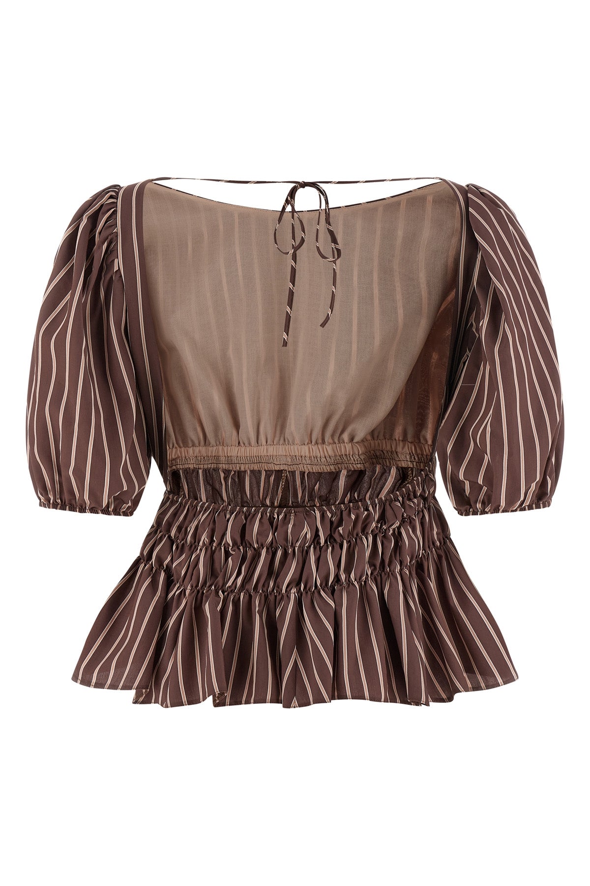 jeanette top in flowing viscose fabric dyed in yarn