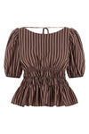 jeanette top in flowing viscose fabric dyed in yarn