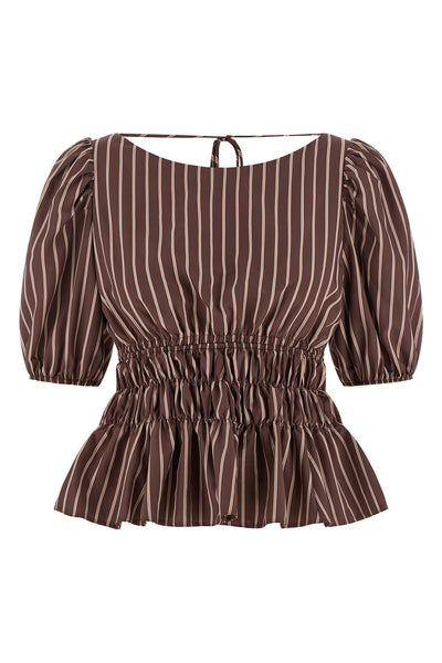 jeanette top in flowing viscose fabric dyed in yarn