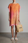 polka all-over print logo birds light cotton canvas kaftan