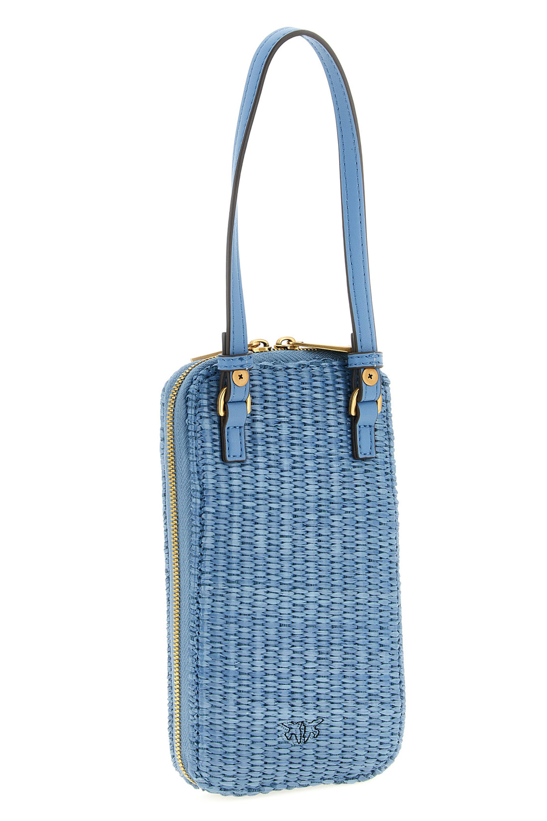 PINKO OS braided raffia smartphone holder