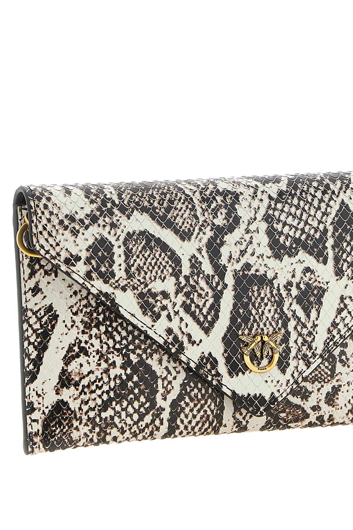 the pinko mini clutch bag is made of fine calf leather