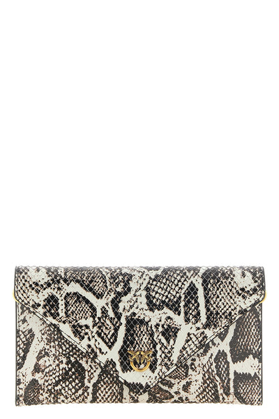 the pinko mini clutch bag is made of fine calf leather
