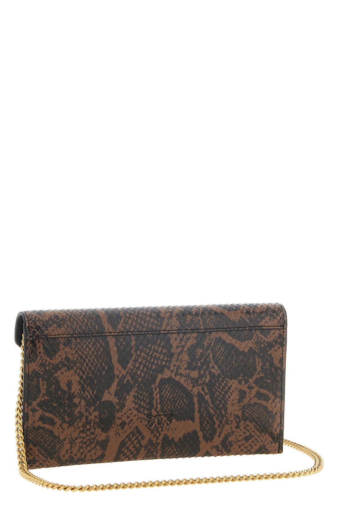 PINKO OS the pinko mini clutch bag in fine calf leather stands out for its bold python-ef