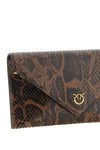 the pinko mini clutch bag in fine calf leather stands out for its bold python-ef